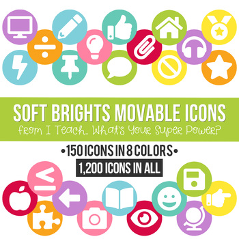 350x350 Soft Brights Movable Icons Clipart Tpt