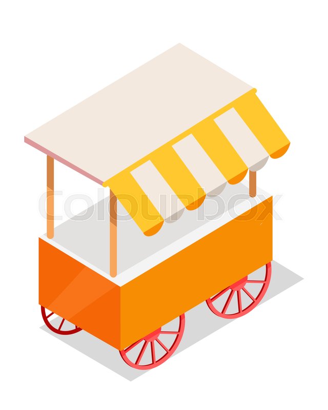 640x800 Street Cart Store Isometric Icon Stock Vector Colourbox