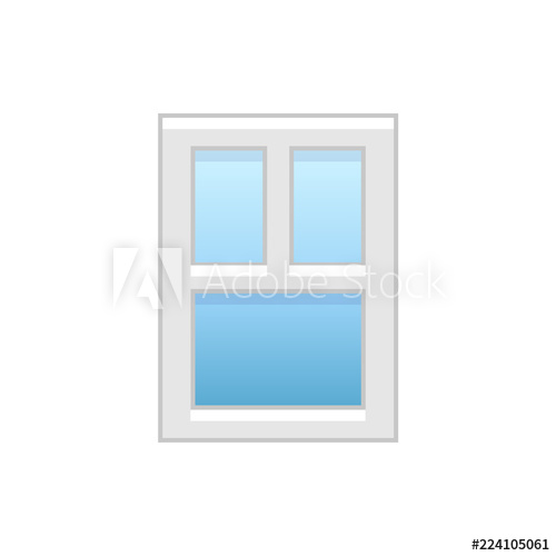500x500 Vector Illustration Of Modern Vinyl Casement Window Flat Icon