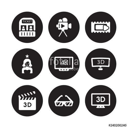 500x500 Vector Icon Set Box Office, Author, Movie, Television