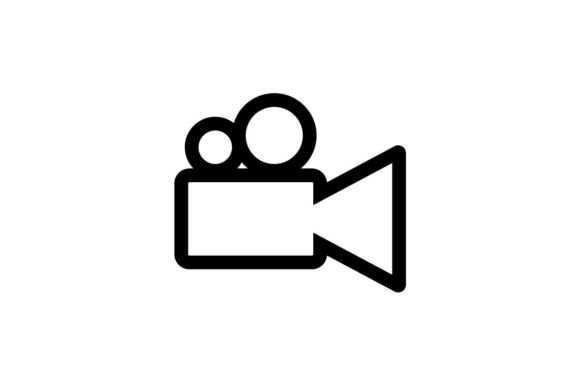 580x386 Simple Movie Camera Icon Graphic
