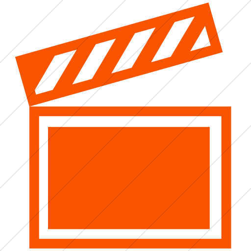 512x512 Iconsetc Simple Orange Classica Movie Clapper Icon