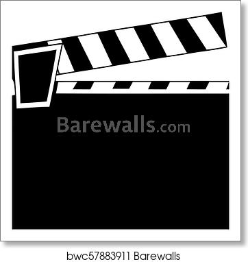 362x382 Movie Clapper Film Flap Simple Vector Icon, Art Print