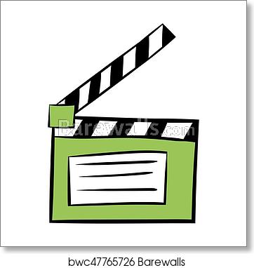 362x382 Movie Clapper Icon Cartoon, Art Print Barewalls Posters Prints