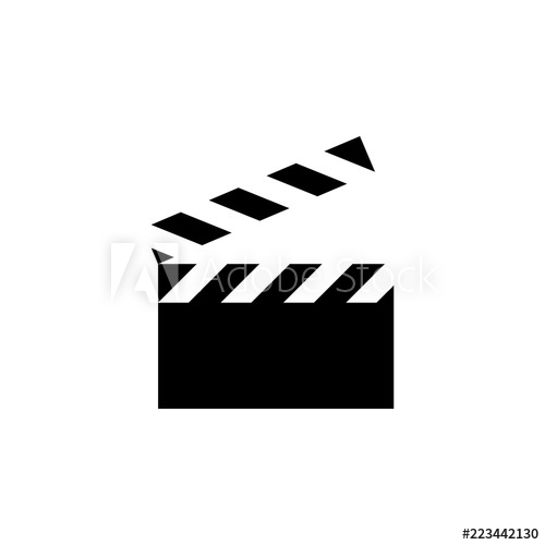500x500 Movie Clapper Icon Simple Glyph Vector Of Cinema For Ui And Ux