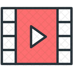 256x256 Movie Clip Icon Of Colored Outline Style