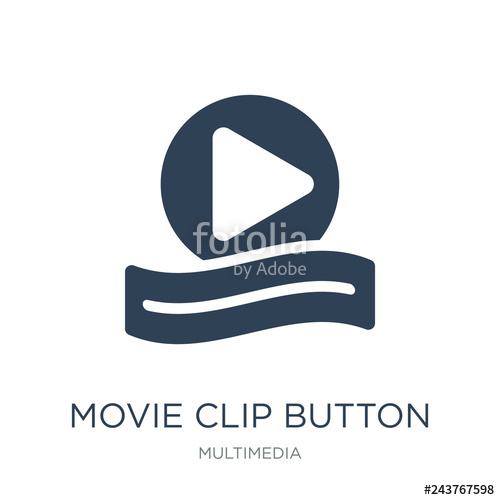 500x500 Movie Clip Button Icon Vector On White Background, Movie Clip Bu