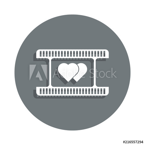 500x500 Romantic Movie Icon In Badge Style One Of Cinema Collection Icon