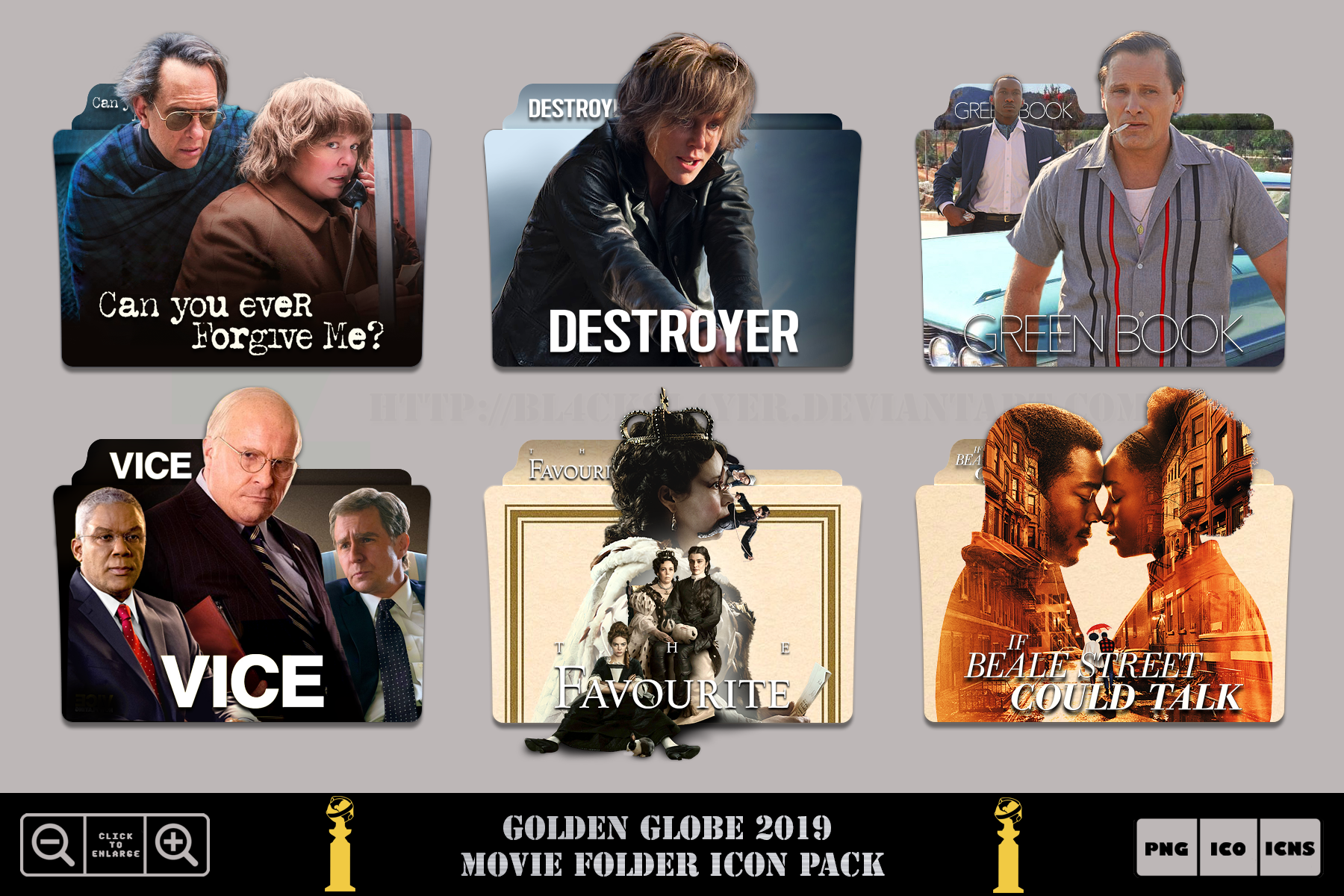 1800x1200 Golden Globe Movie Folder Icon Pack