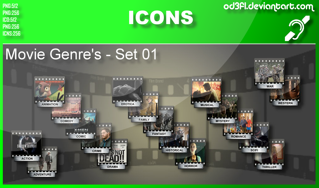 Movie Genre Icons 1020x600 Movie Genre Icons