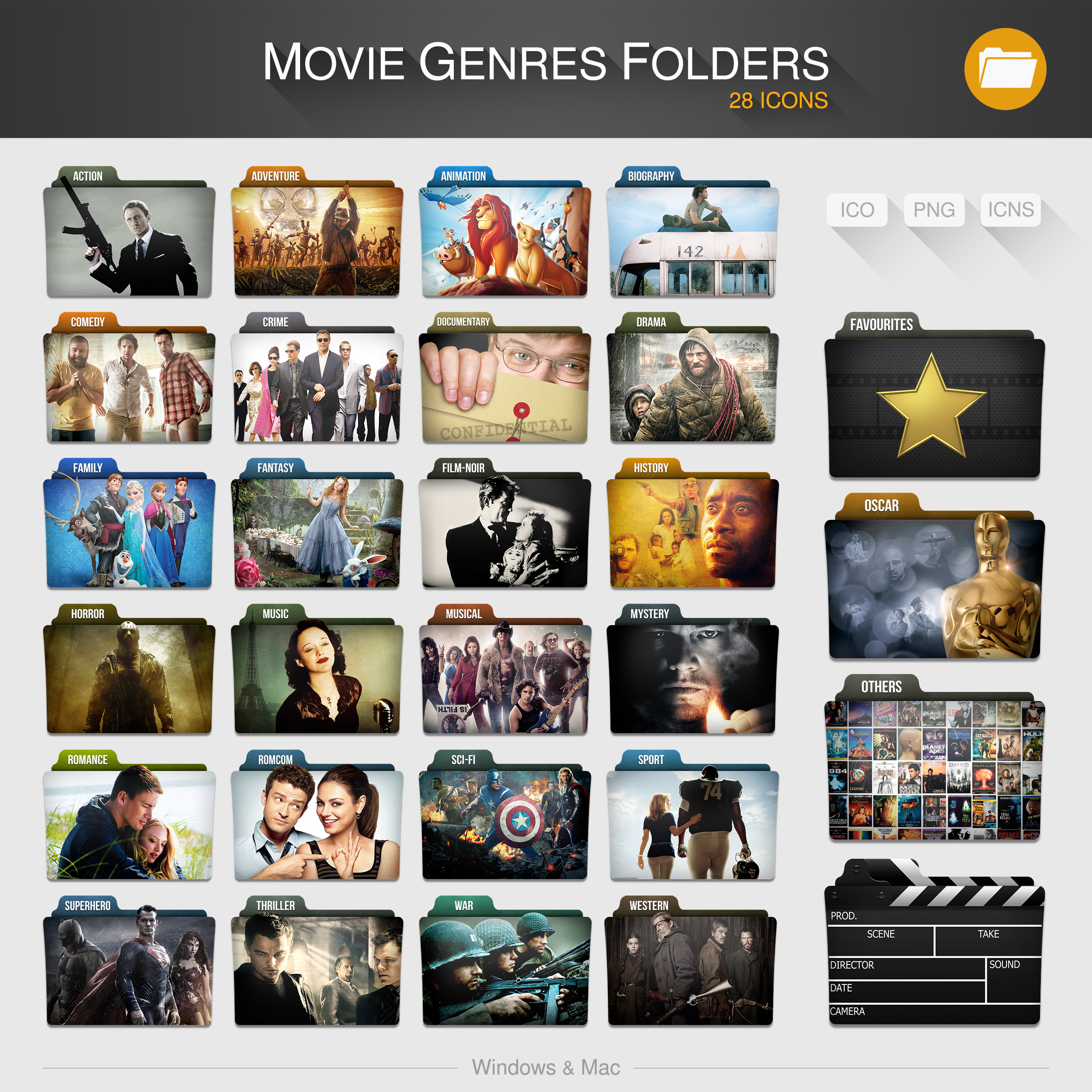 Movie Genres Folders 2500x2500 Movie Genres Folders