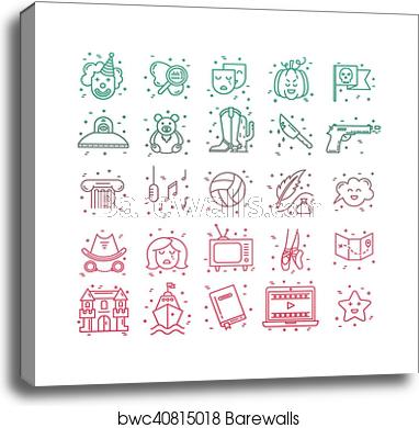 Film Genre Icon Set, Canvas Print Barewalls Posters Prints 382x390 Film Genre Icon Set, Canvas Print Barewalls Posters Prints