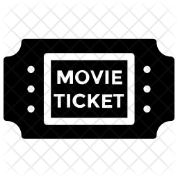 256x256 Movie Ticket Icon Of Glyph Style