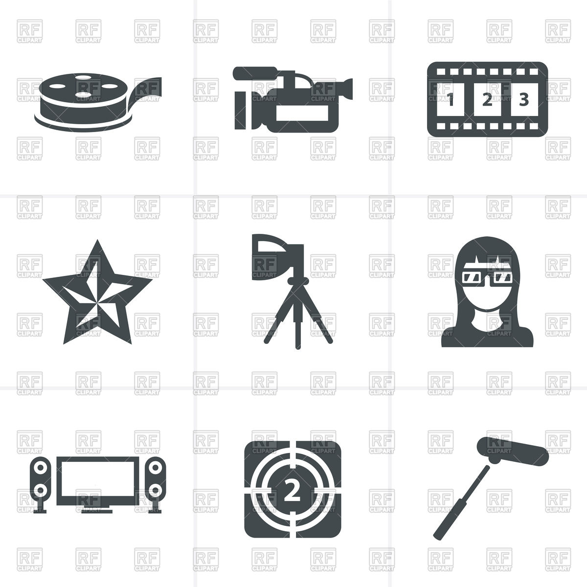 1200x1200 Movie Icon Set Vector Image Of Icons And Emblems Iconmama
