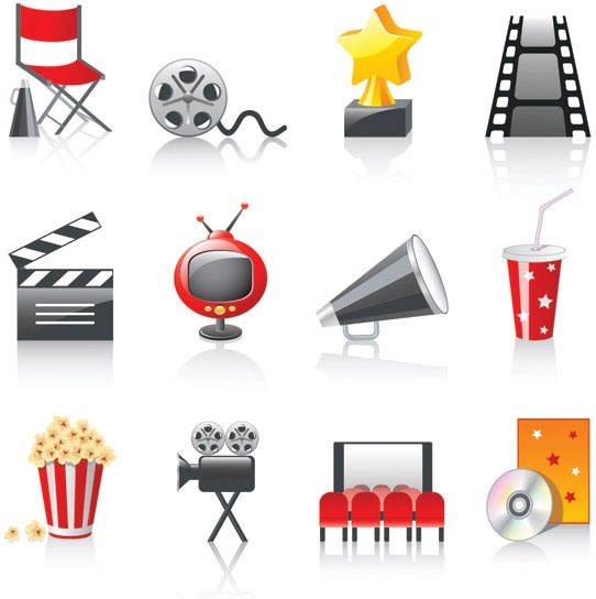 542x544 Movie Icon Vector Free Vector In Encapsulated Postscript