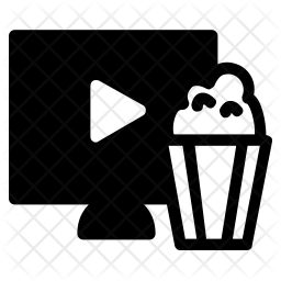 256x256 Movie Time Icon Of Glyph Style