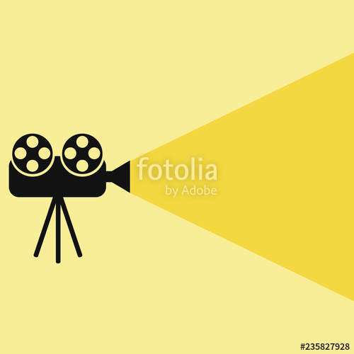 500x500 Flat Design Of Movie Projector Icon Stock Image And Royalty Free