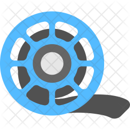 256x256 Movie Reel Icon Of Flat Style