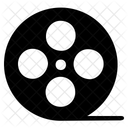 256x256 Movie Reel Icon Of Glyph Style