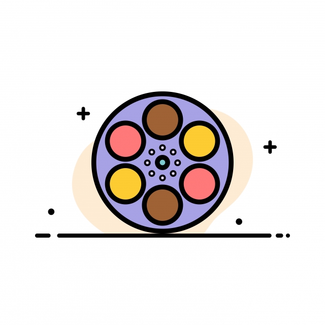 640x640 Film Movie Reel Tank Tape Business Flat Line Filled Icon Ve