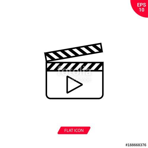 500x500 Movie Slate Vector Icon Stock Image And Royalty Free Vector
