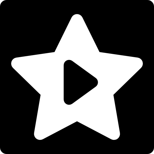 512x512 Play Button In A Star Square Icons Free Download