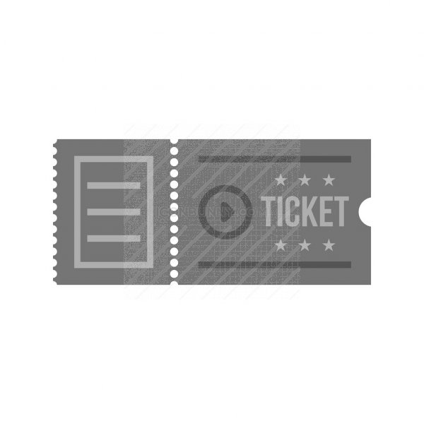 600x600 Movie Ticket Greyscale Icon