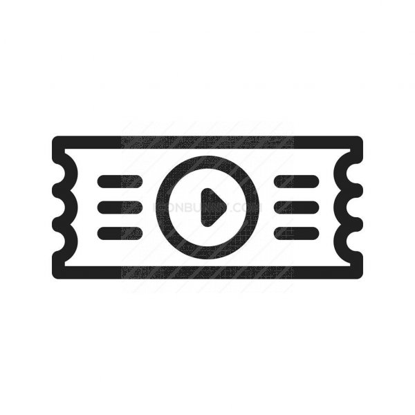 600x600 Movie Ticket Line Icon