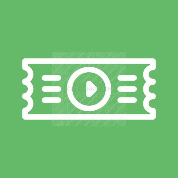 600x600 Movie Ticket Line Multicolor Bg Icon
