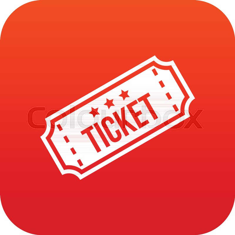 800x800 Movie Ticket Icon Digital Red For Any Stock Vector Colourbox