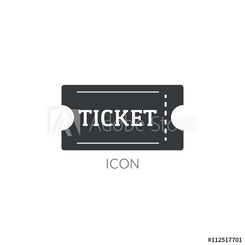 500x500 Theater Movie Ticket Icon Logo Ticket Vector Illustration