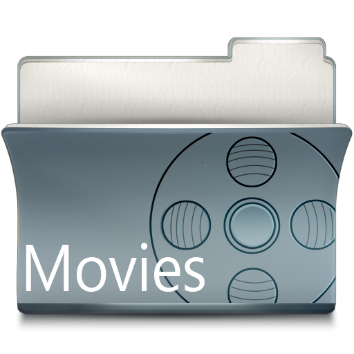 512x512 Gray Movies Folder Images