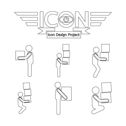 490x490 Man Moving Box Icon