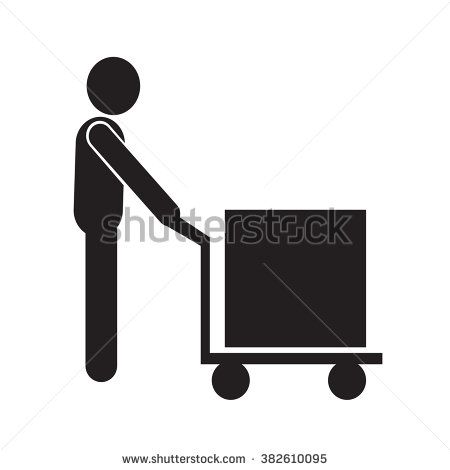 450x470 Man Moving Box Pictogram Icon Illustration Design Vectors Icon