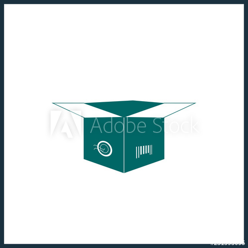 500x500 Vector Cardboard Box Icon Parcel, Delivery, Moving Premium