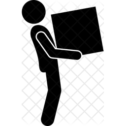 256x256 Box Holding Man Moving Icon Of Glyph Style