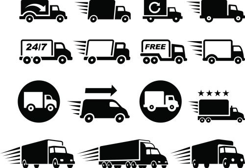 500x343 Moving Truck Clip Art Black And White