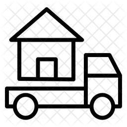 256x256 Moving Truck Icon Of Line Style