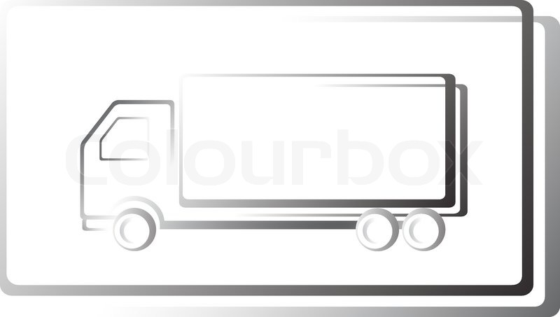 800x453 Moving Truck Icon In Frame On White Stock Vector Colourbox