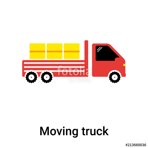 500x500 Moving Truck Icon Vector Sign And Symbol Isolated On White