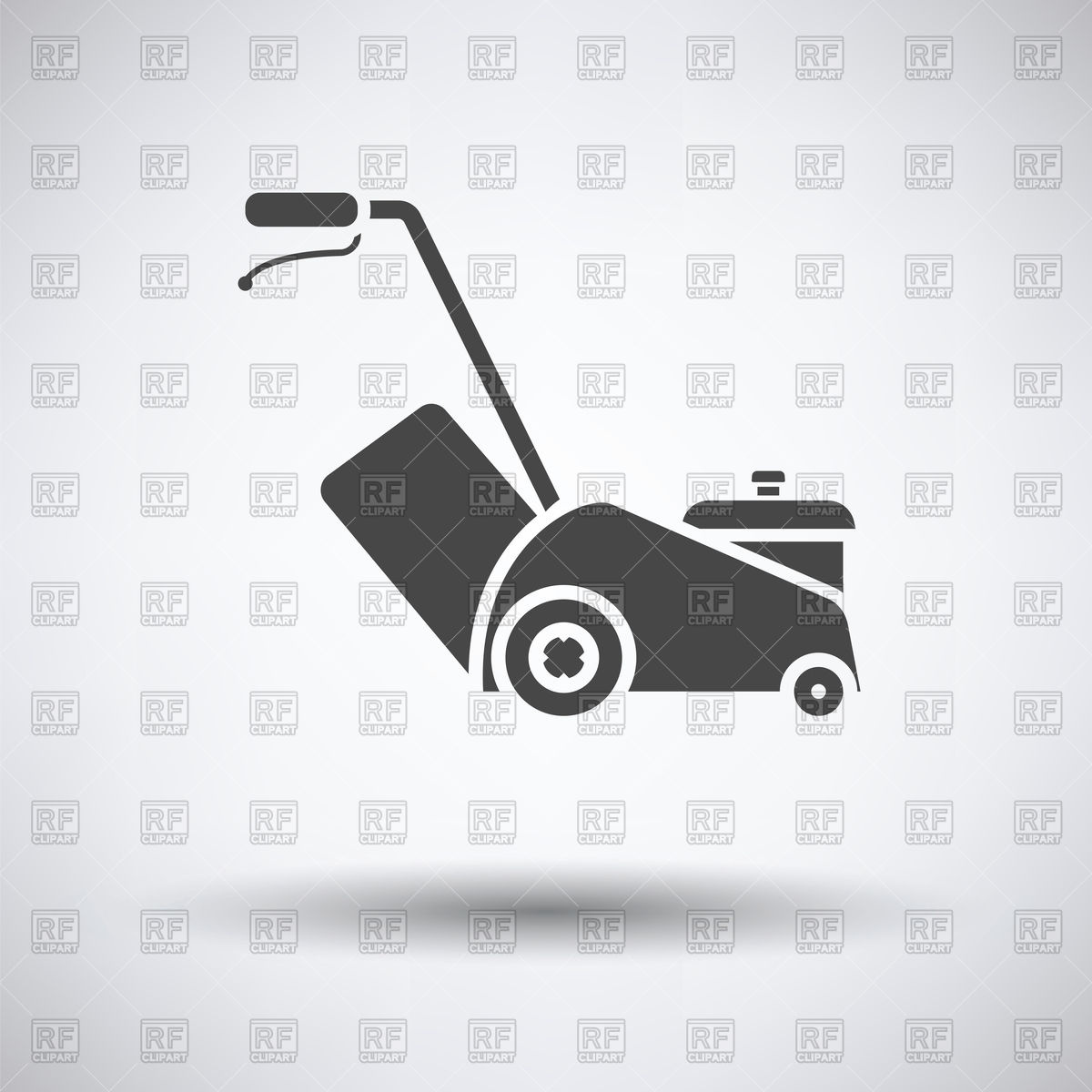 1200x1200 Lawn Mower Icon On Gray Background Vector Image Of Objects