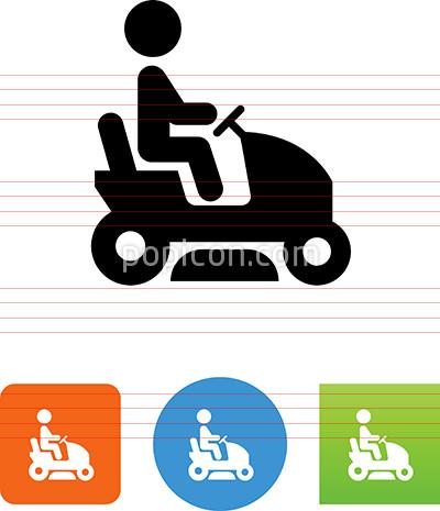 400x465 Person Driving A Riding Mower Icon