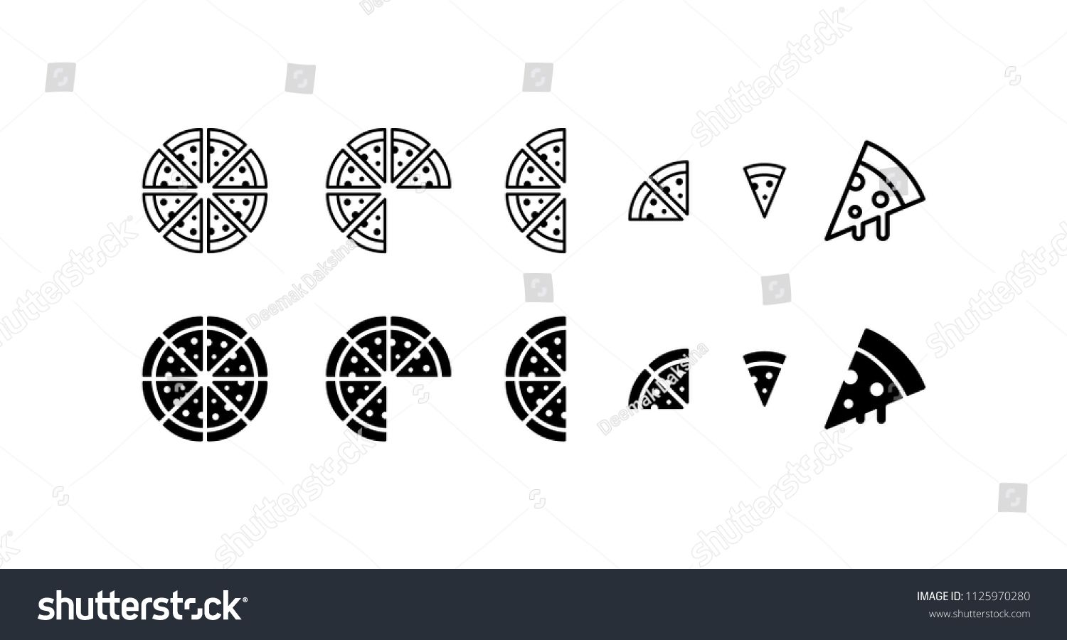 1500x900 Pizza Icon Set Pizza, Italian, Meal, Slice, Mozzarella, Pepperoni