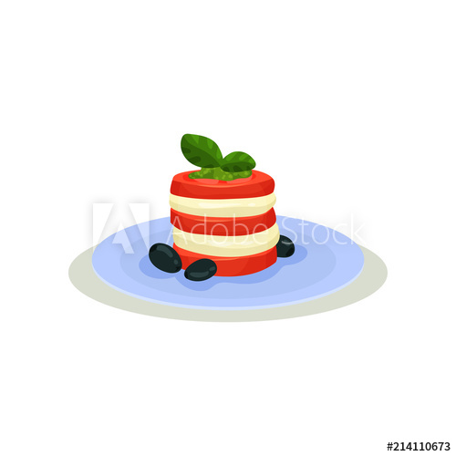 500x500 Caprese Salad In Blue Ceramic Plate Traditional Italian Snack