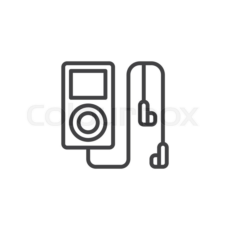 800x800 Player With Earphones Outline Stock Vector Colourbox