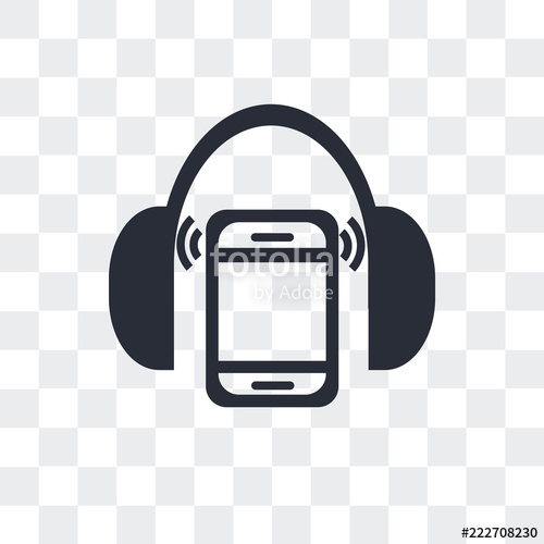 500x500 Player With Headphones Icon Isolated On Transparent Background