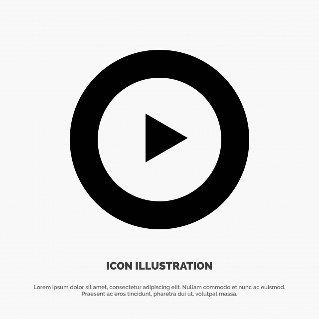 640x640 Studio Play Video Solid Glyph Icon Vector, Background, Black