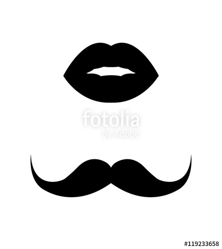 446x500 Set Of Vintage Retro Mustache And Female Lips Icons, Mr And Mrs
