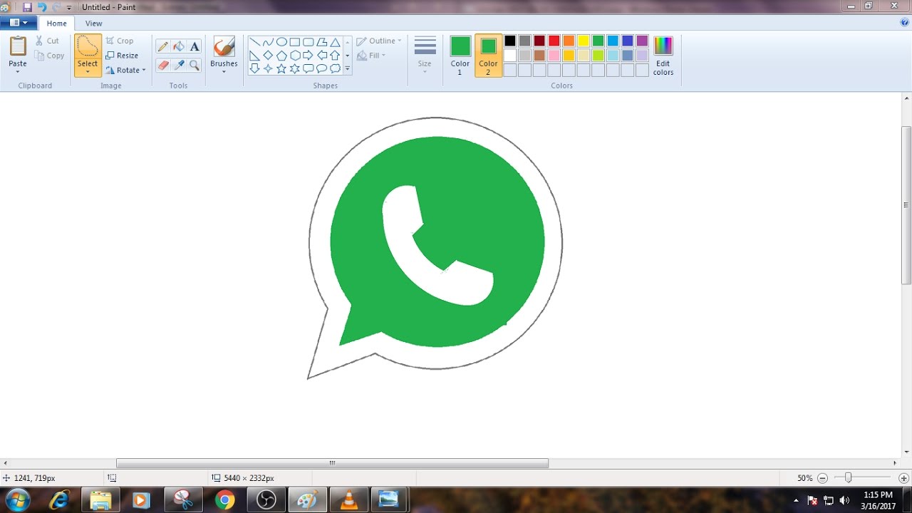 1280x720 How To Draw Whatsapp Logo In Ms Paint From Scratch!