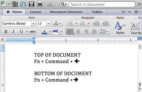 491x318 Left Arrow To Get To The Bottom Of A Word Document Mac Only